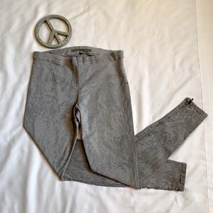 Joe’s Jeans Grey Monument Leggings Zip Ankle Sz L